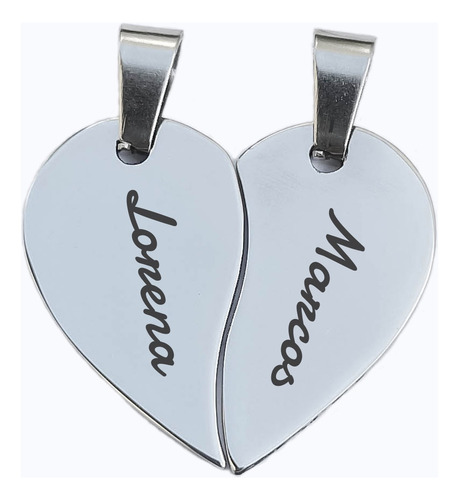 Dije Para Compartir Pareja Novio Cadenas Acero Personalizado