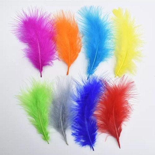 Plumas Decorativas Artificiales Multicolor Paquete X 100