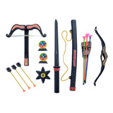 Kit Brinquedo Super Ninja Espada + Arco E Flexa + Balestra