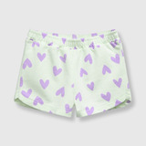 Short De Niñas Corazones Menta (3 A 36 Meses)