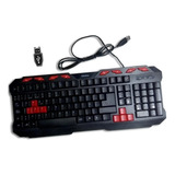 Kit Teclado Usb Pc Gaming Español + Mouse Usb C/ Cable C/luz