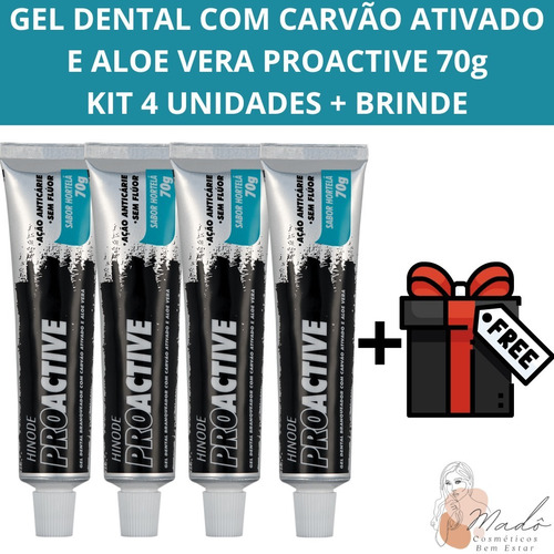 Creme Dental Carvão Ativado Hinode - Kit 4 Unidades