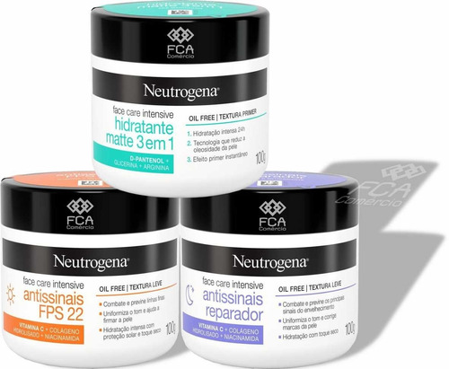 Kit Neutrogena Face Care Antissinais Dia Noite E Hidratante