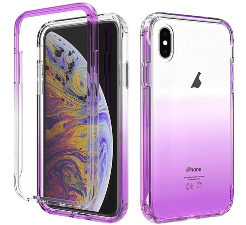 Funda Transparente Bicolor Protector Uso Rudo Para iPhone XR