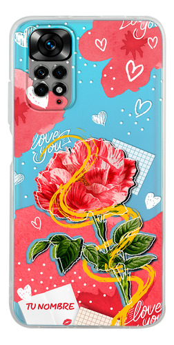 Funda Para Xiaomi Para Mujer Corazones Flor Con Tu Nombre