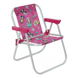 Cadeira Infantil Piscina Praia Alumínio Leve Barbie Rosa Bel