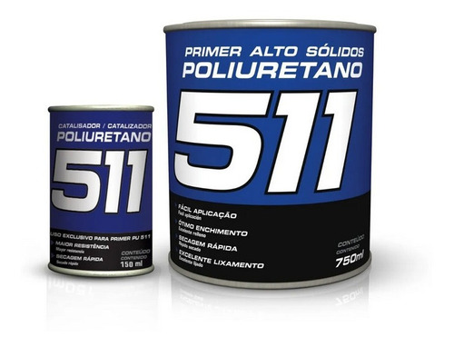 Kit Primer Hs Pu 511 Automotivo Maxi Rubber Com Catalisador