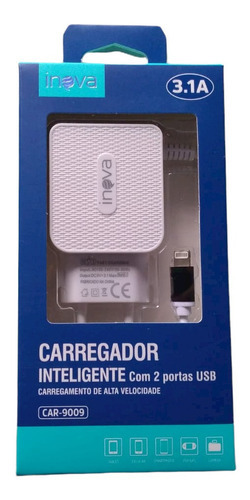 Kit 10 Carregadores Inova Compativel Com iPhone Atacado Cor Branco