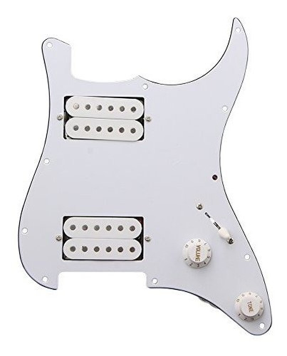 Yibuy White 3ply Loaded Pickguard Hh Sets Para Guitarra Humb
