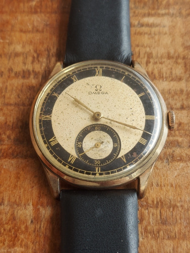 Relógio Vintage Suíço À Corda Omega 30t2 Em Plaque De Ouro