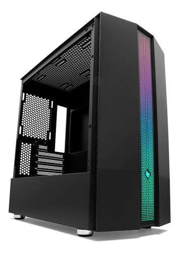 Gabinete Gamer Pichau Carrier Ii Lateral Vidro Temp Rgb Pret