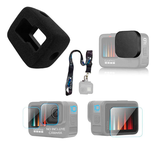 Funda Antiruido+ Strap+ Micas P/ Camaras Gopro Hero 11, 10 9