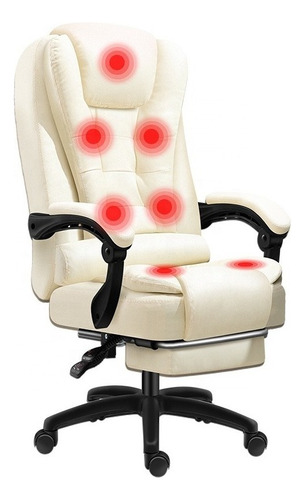 Cadeira Escritório Massagem C/ Apoio Pés Controle Remoto 