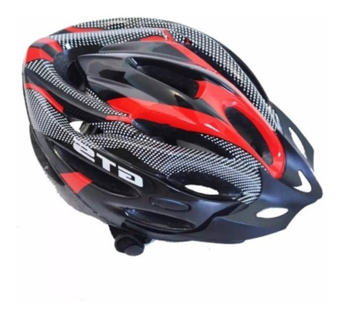 Capacete Bike Mtb Adulto Grande Gts C/ Led Preto C/ Vermelho