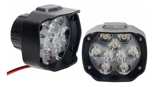 2 Faros Auxiliar Moto Cuatri Auto 9 Led Super Potentes  12v