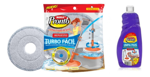 Repuesto Mopa Turbofacil Iberia + Limpiador Pisos Detergente