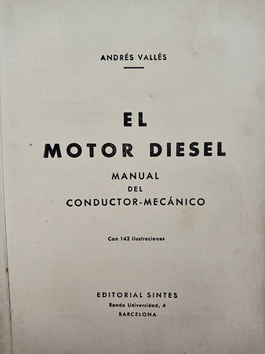 Libro Motor De Diesel Vallés 141a3