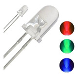 Kit 100 Led 5mm Transparente Rgb 3.000mcd 2 Term Pisca