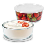 Envases De Yogurt De Vidrio (2 Pzs)