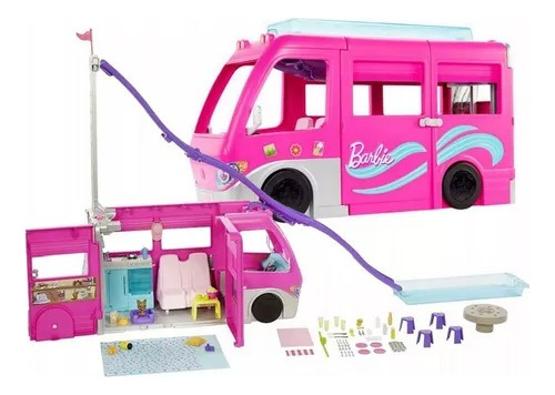 Set Barbie Dream Casa Rodante + 60 Accesorios Mattel Orig 