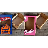 Vector Digitar Caja Barbie Y Hot Wheels Para Corte Laser 3mm