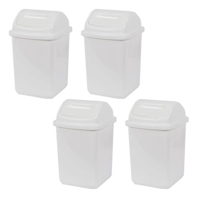 Bote De Basura Para Baño 4 Piezas Color Blanco | Meses sin interés