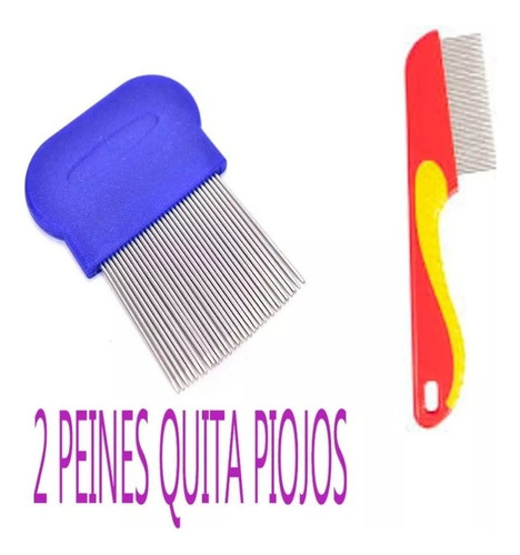 2 Peines Peinillas Metálicos Piojos Y Cabello Libre Liendres