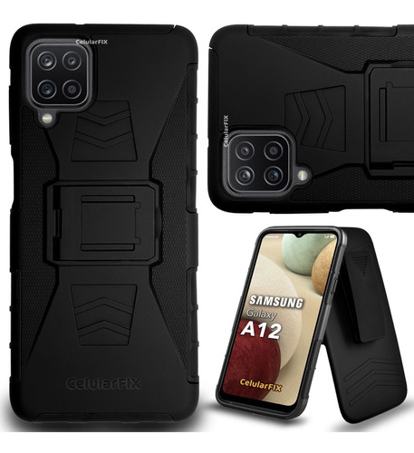 Funda Protector P/ Samsung Galaxy A12, Uso Rudo Con Clip