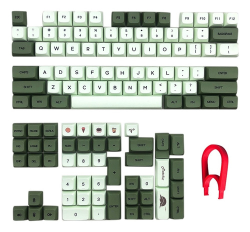 Matcha Keycaps 124 Teclas Pbt Xda Keycaps Sublimación De Tin