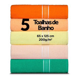 Kit C/ 5 Toalhas De Banho - 65cm X 1,25m ( 270gm² ) Atacado