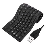 Teclado Flexível Para Computador Notebook Qwerty Com Fio Usb