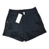 Shorts Tiro Alto De Mezclilla  Rasgados Tallas5,7,9,11,13,15