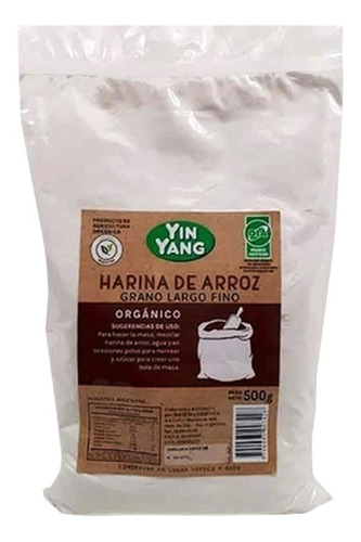 Yin Yang Harina De Arroz Blanca Orgánica 500g