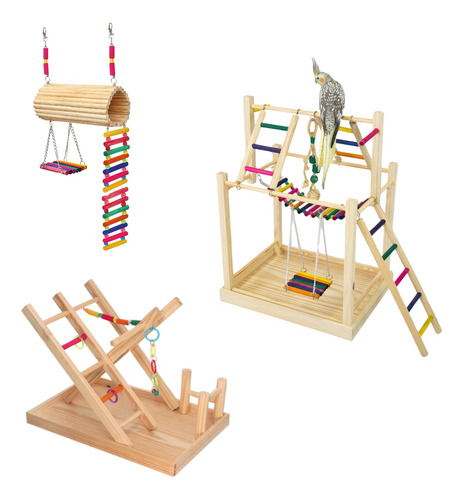 Kit 3 Playgrounds Calopsita Passaro Aves