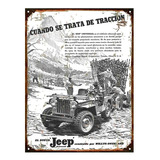 Cartel De Chapa Publicidad Antigua Jeep Willys L208