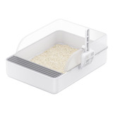 Open Top Cat Litter Boxtray With Hanging Scoop, Extra Large