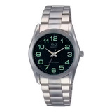 Reloj Para Hombre Q&q Qyq Q638j205y Plateado + Estuche