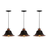 Lamapra Industrial Color Cobre Y Negro, Colgante (pack X 3)