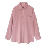 Moda Casuales Elegantes Rosa Blusas De Manga Larga Mujer