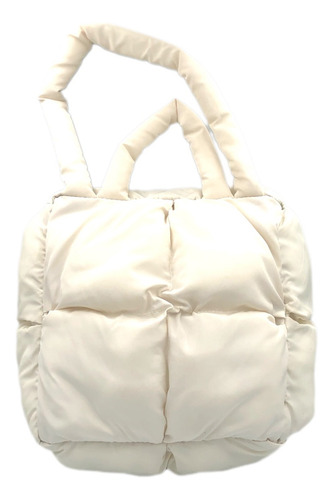 Bolsa Tote Bag Puffer Acolchada Grande A Cuadro Mujer