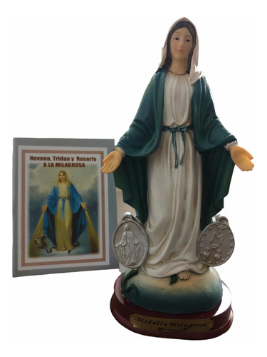 Virgenmedalla Milagrosa En Porcelana 21 Cm + Novena