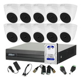 Kit Seguridad Dvr 16 Ch+ 10 Domos Full Hd Interior + Disco