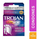 Condones Trojan Fire & Ice De Hule Látex Natural 3 Piezas