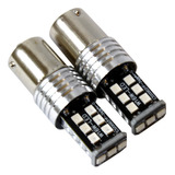 Foco Led 1156 15smd 12v Rojo Fijo/strobo