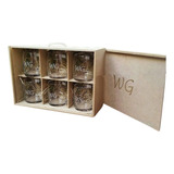 Caja Grabada 6 Vasos Whisky De Cristal Con Tu Grabado Envios