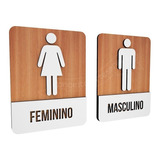 Kit Placas Sinalizadoras Para Restaurante Banheiro Masc/fem