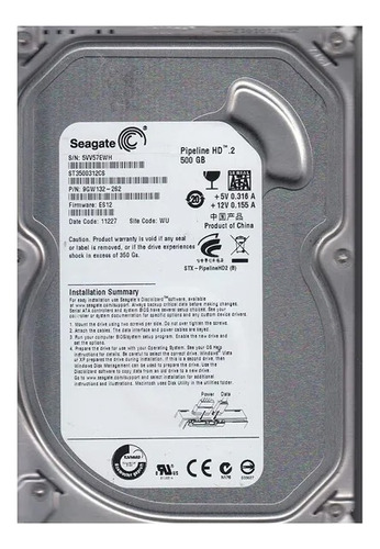 Hd Interno Seagate Pipeline Hd St3500312cs 500gb