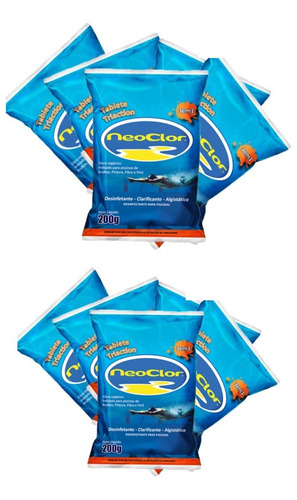 Kit 50 Pastilhas De Cloro Tabletes 200g Para Piscinas 3 Em 1