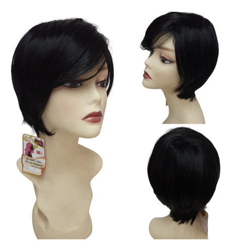 Peruca Orgânica Wig Curta Lisa Corte Pixie Fibra Premium