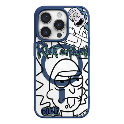 Funda Magnético Para iPhone Con Rick Y Morty -azul Azul iPhone 12 Pro